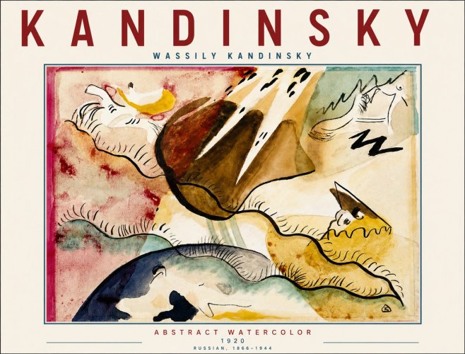 Kandinsky Abstract Watercolor No5 - Affiche
