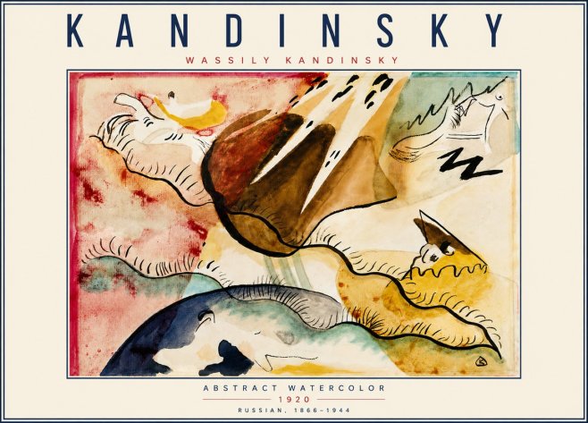 Kandinsky Abstract Watercolor No6 - Affiche
