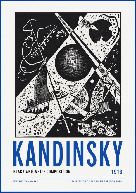 Kandinsky Black and White Composition No2 - Affiche
