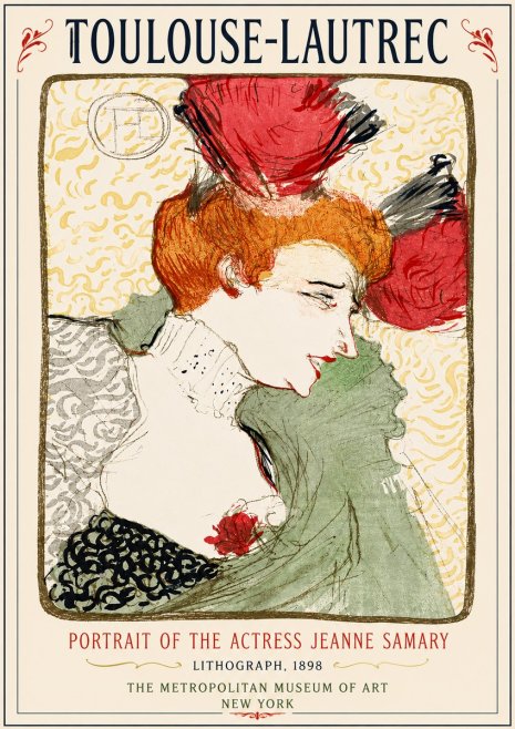 Toulouse-Lautrec Portrait of the Actress Jeanne Samary No3 - Affiche