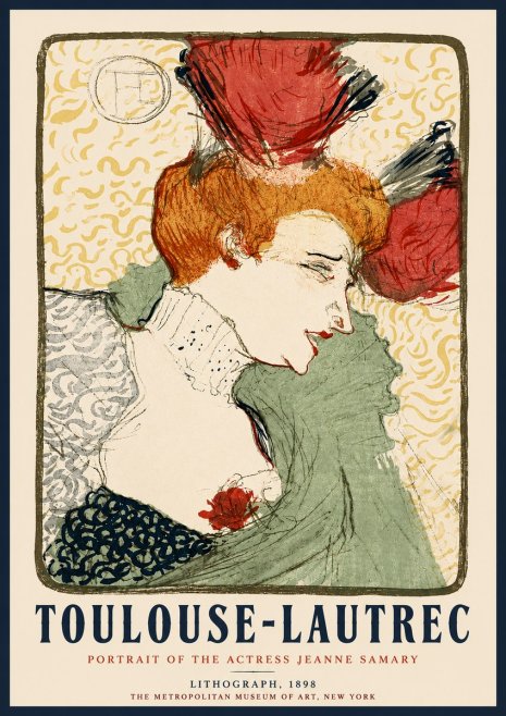 Toulouse-Lautrec Portrait of the Actress Jeanne Samary No5 - Affiche