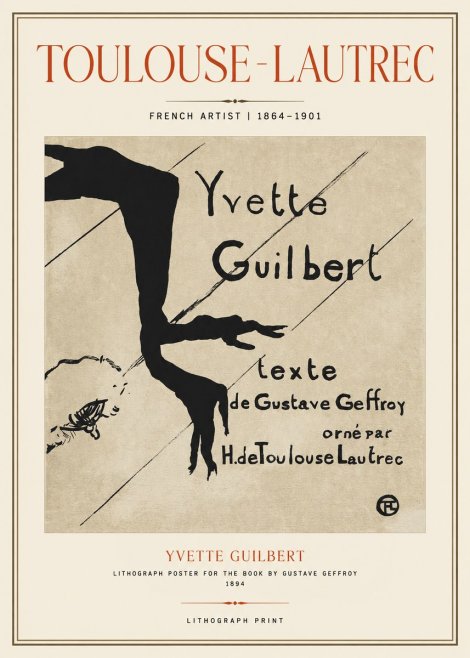 Toulouse-Lautrec Yvette Guilbert No1 - Affiche