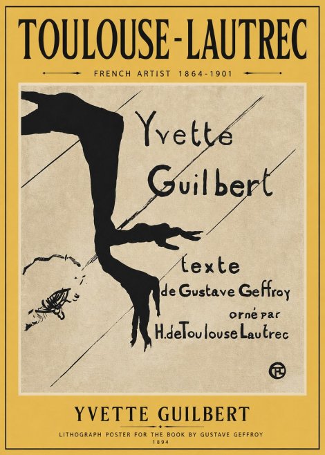 Toulouse-Lautrec Yvette Guilbert No4 - Affiche