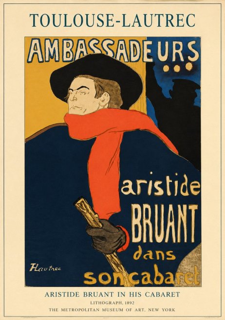 Toulouse-Lautrec Aristide Bruant in His Cabaret No1 - Affiche