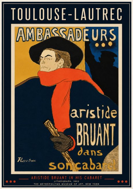 Toulouse-Lautrec Aristide Bruant in His Cabaret I No4 - Affiche