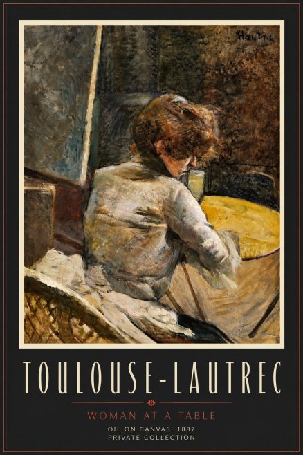 Toulouse-Lautrec Woman at a Table No6 - Affiche