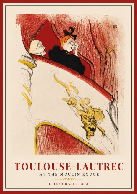 Toulouse-Lautrec At the Moulin Rouge I No4 - Affiche