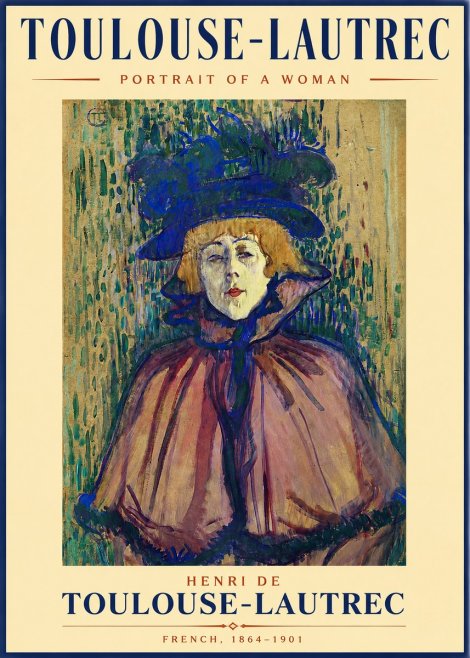 Toulouse-Lautrec Portrait of a Woman No2 - Affiche
