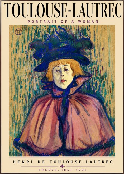 Toulouse-Lautrec Portrait of a Woman No3 - Affiche