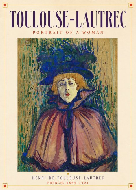 Toulouse-Lautrec Portrait of a Woman I No5 - Affiche
