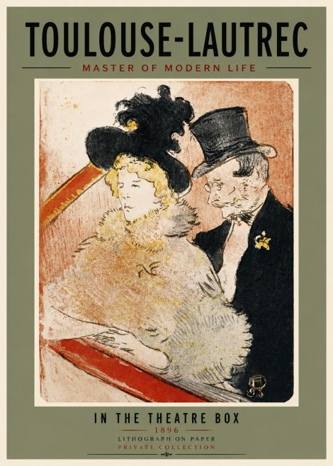 Toulouse-Lautrec In the Theatre Box No5 - Affiche