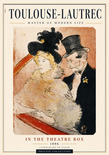 Toulouse-Lautrec In the Theatre Box No6 - Affiche