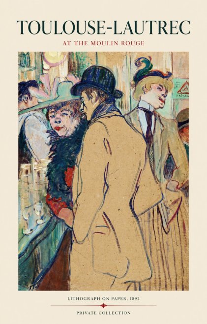 Toulouse-Lautrec At the Moulin Rouge No1 - Affiche