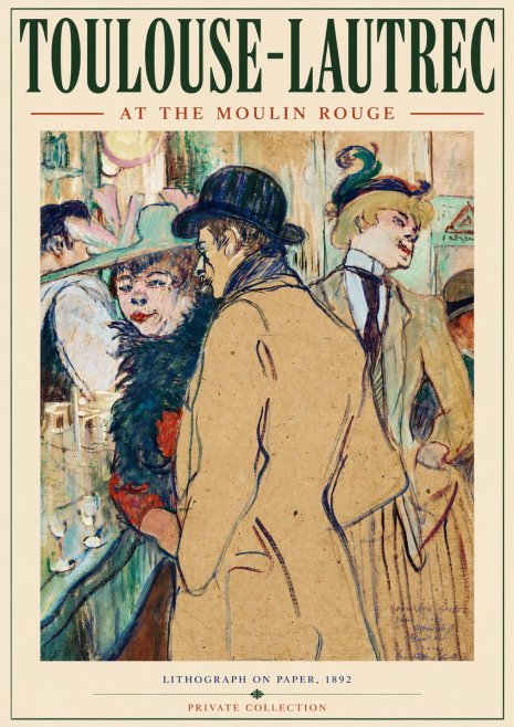 Toulouse-Lautrec At the Moulin Rouge No3 - Affiche