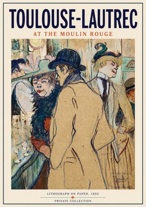 Toulouse-Lautrec At the Moulin Rouge No4 - Affiche