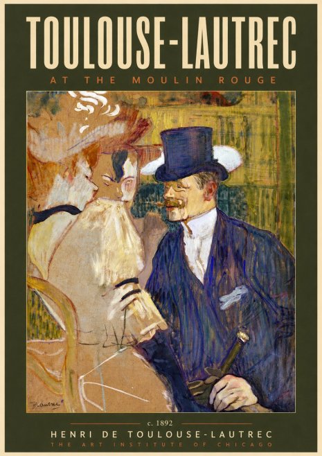 Toulouse-Lautrec At the Moulin Rouge No4 - Affiche