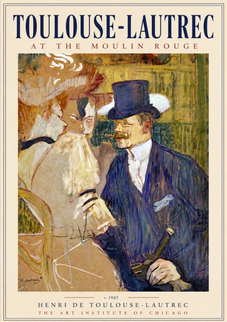 Toulouse-Lautrec At the Moulin Rouge No6 - Affiche