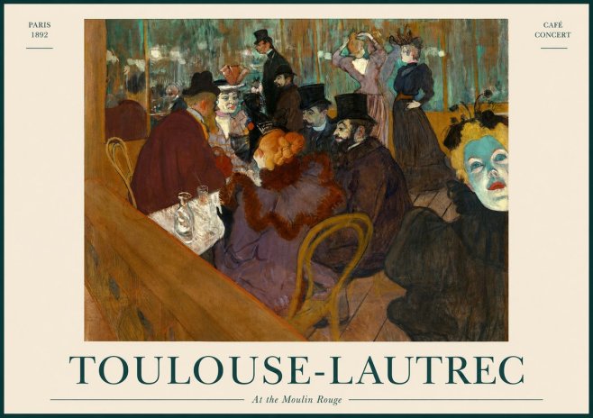Toulouse-Lautrec At the Moulin Rouge No1 - Affiche