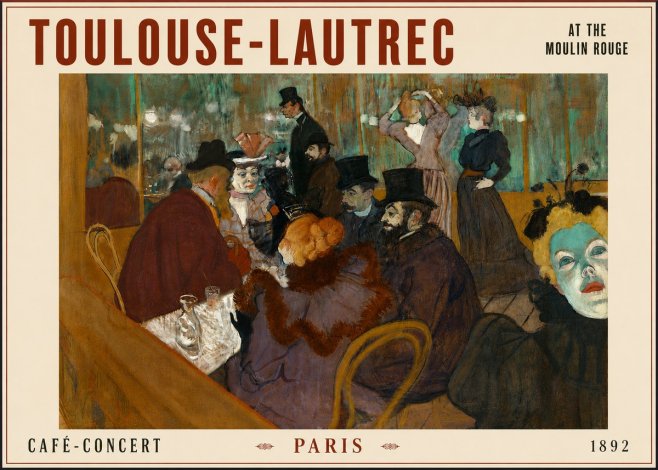 Toulouse-Lautrec At the Moulin Rouge No6 - Affiche