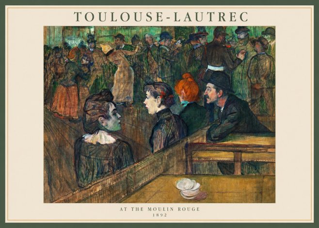 Toulouse-Lautrec At the Moulin Rouge No1 - Affiche