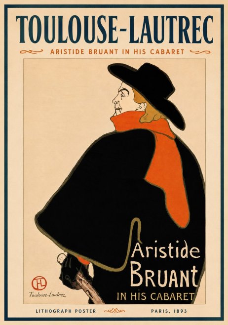 Toulouse-Lautrec Aristide Bruant in His Cabaret No3 - Affiche