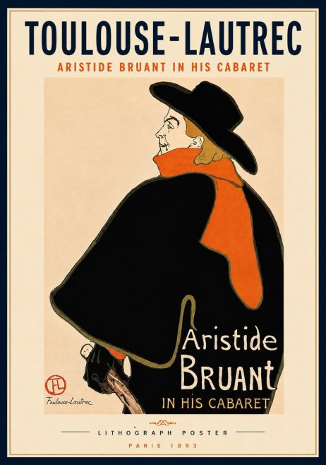 Toulouse-Lautrec Aristide Bruant in His Cabaret No5 - Affiche