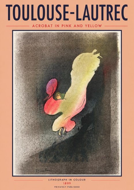 Toulouse-Lautrec Acrobat in Pink and Yellow No2 - Affiche