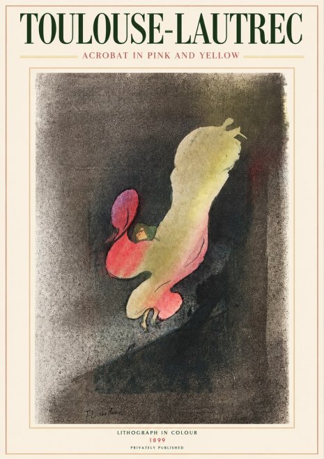 Toulouse-Lautrec Acrobat in Pink and Yellow No3 - Affiche