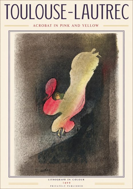 Toulouse-Lautrec Acrobat in Pink and Yellow No4 - Affiche