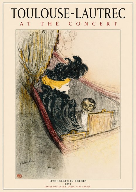 Toulouse-Lautrec At the Concert No1 - Affiche