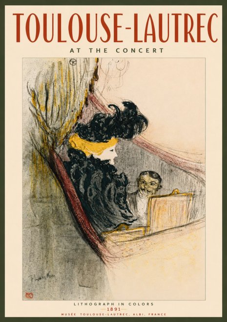 Toulouse-Lautrec At the Concert No3 - Affiche