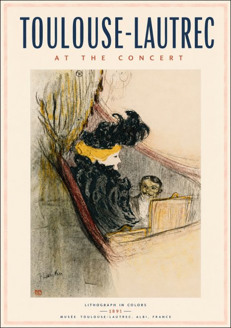Toulouse-Lautrec At the Concert No4 - Affiche