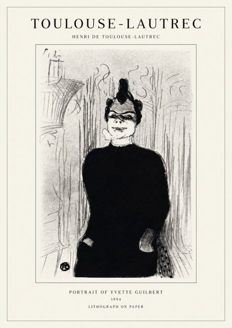 Toulouse-Lautrec Portrait of Yvette Guilbert No1 - Affiche