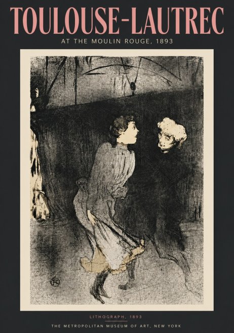 Toulouse-Lautrec At the Moulin Rouge No5 - Affiche
