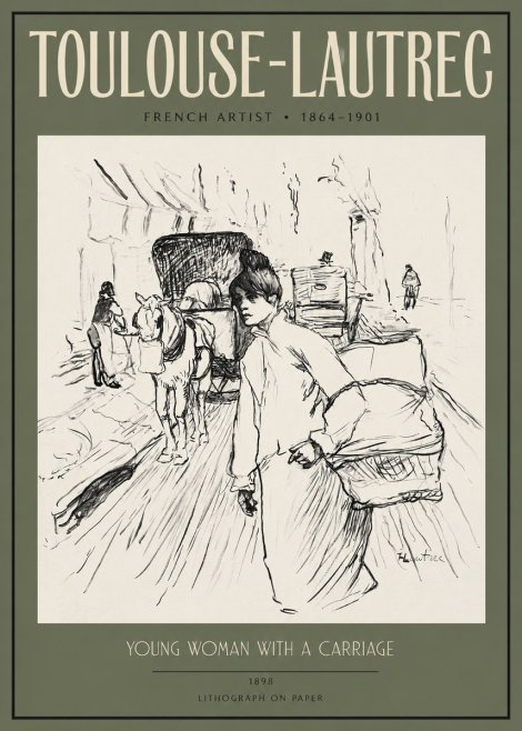 Toulouse-Lautrec Young Woman with a Carriage No2 - Affiche