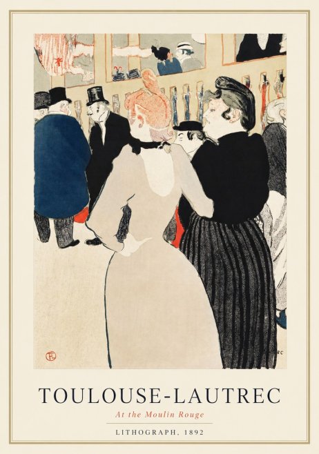 Toulouse-Lautrec At the Moulin Rouge No1 - Affiche