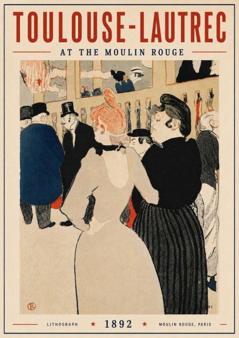 Toulouse-Lautrec At the Moulin Rouge No3 - Affiche
