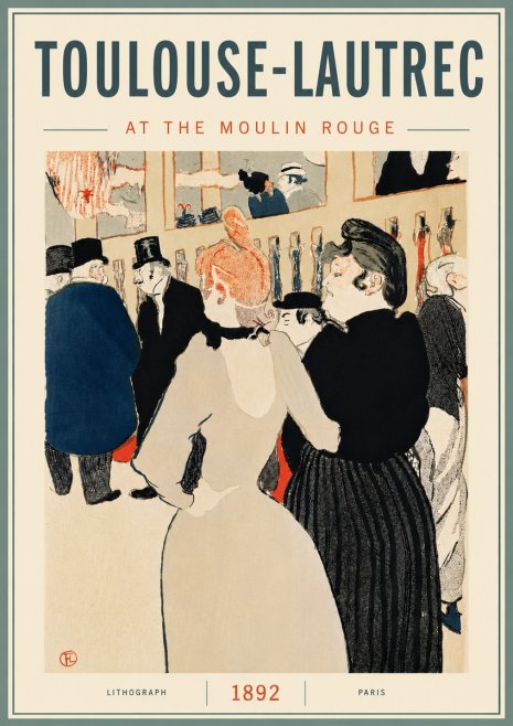 Toulouse-Lautrec At the Moulin Rouge No6 - Affiche