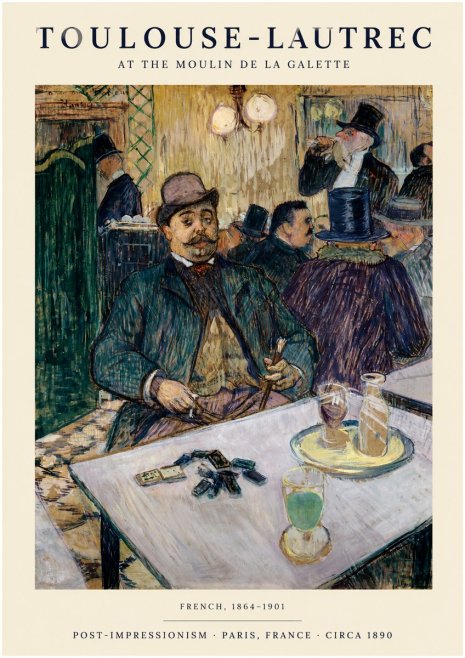 Toulouse-Lautrec At the Moulin De La Galette No1 - Affiche
