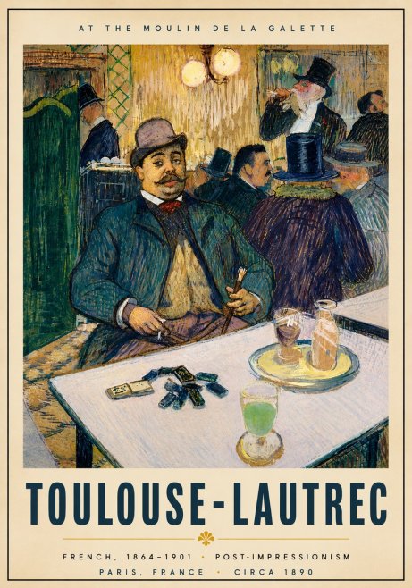 Toulouse-Lautrec At the Moulin De La Galette No6 - Affiche
