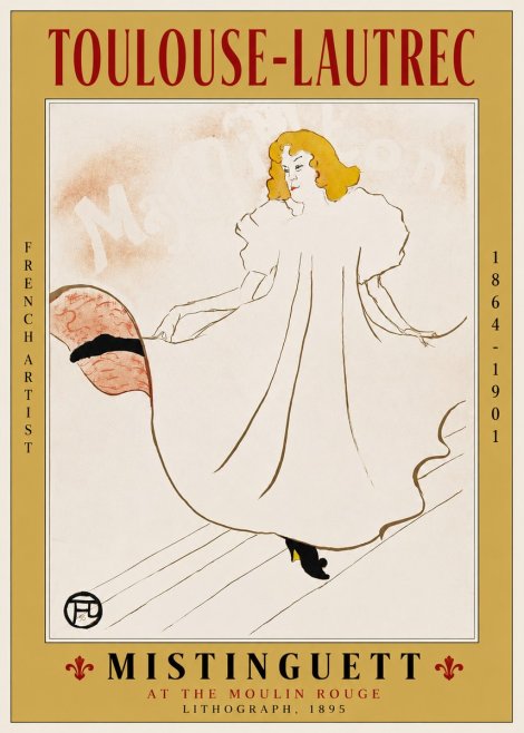 Toulouse-Lautrec Mistinguett at the Moulin Rouge No2 - Affiche