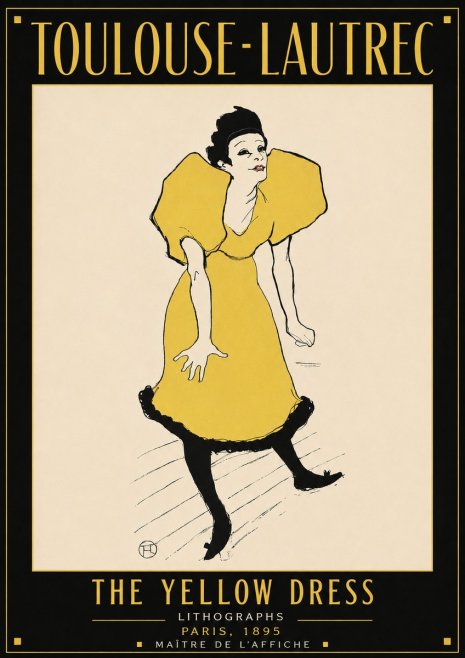 Toulouse-Lautrec The Yellow Dress No4 - Affiche