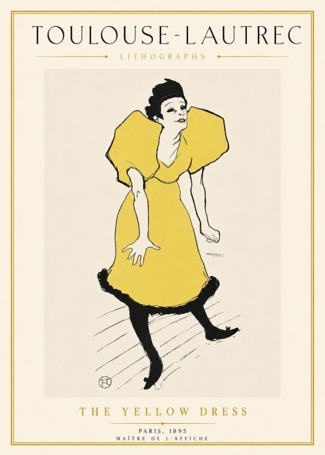 Toulouse-Lautrec The Yellow Dress No5 - Affiche
