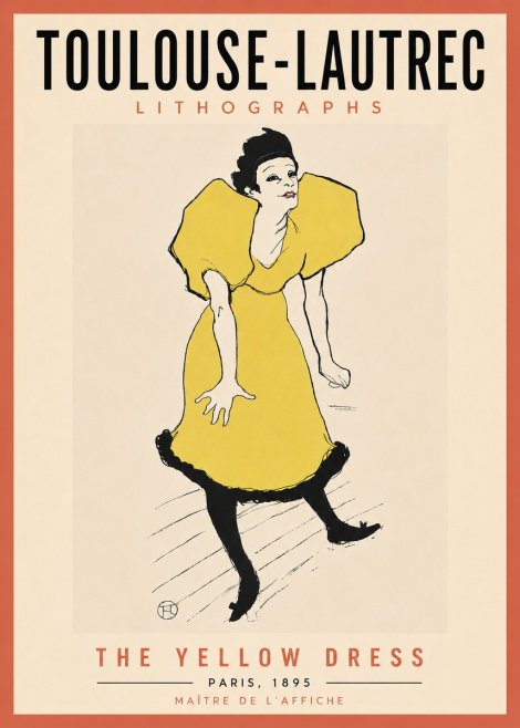 Toulouse-Lautrec The Yellow Dress No6 - Affiche