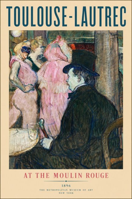 Toulouse-Lautrec At the Moulin Rouge No2 - Affiche