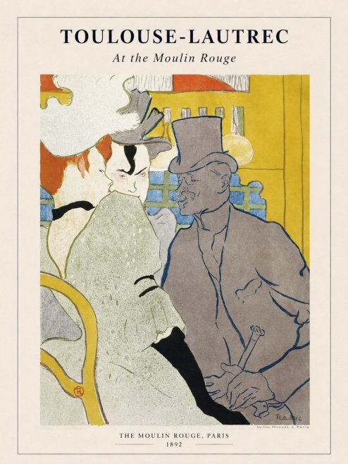 Toulouse-Lautrec At the Moulin Rouge No1 - Affiche