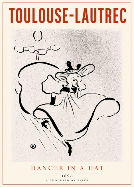 Toulouse-Lautrec Dancer in a Hat No4 - Affiche