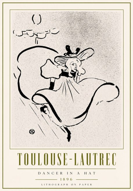 Toulouse-Lautrec Dancer in a Hat No6 - Affiche