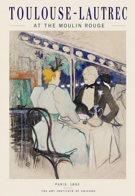 Toulouse-Lautrec At the Moulin Rouge No1 - Affiche