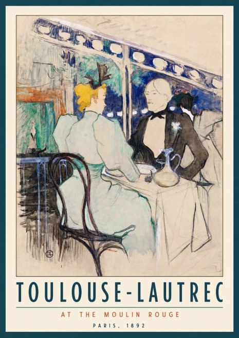 Toulouse-Lautrec At the Moulin Rouge No2 - Affiche